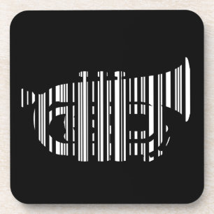 Dessous-de-verre Code-barres de trompette Conception de modèle de c