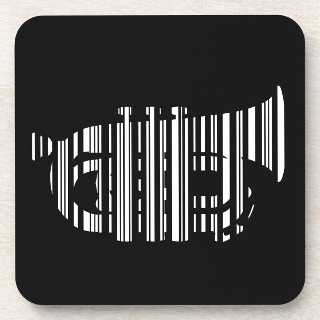 Dessous-de-verre Code-barres de trompette Conception de modèle de c (Devant)