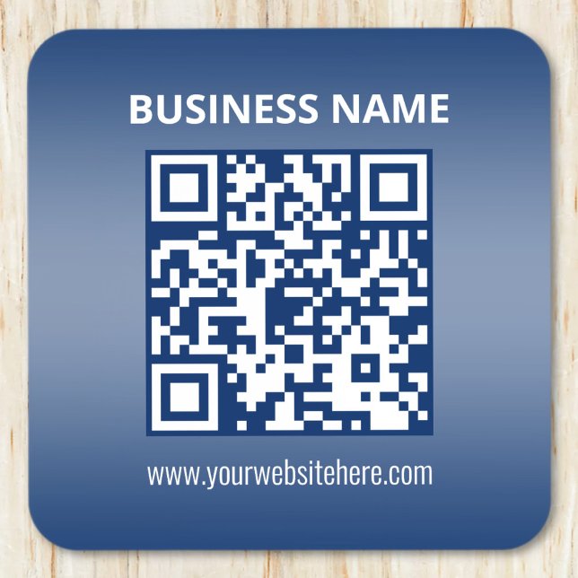 Dessous-de-verre Code QR | Bleu (ou toute couleur) (Créateur téléchargé)