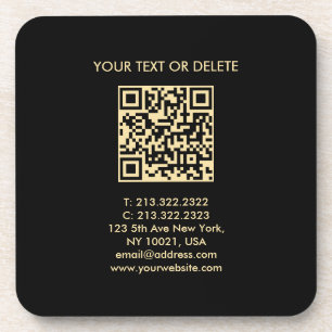Dessous-de-verre Code QR Modèle moderne et élégant noir et or