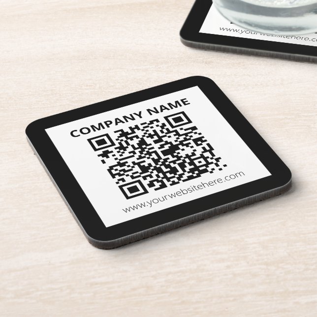Dessous-de-verre Code QR modifiable et conception simple personnali (Côté gauche)