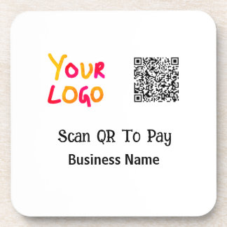 Dessous-de-verre Code QR simple et minimal pour payer le nom de l'e