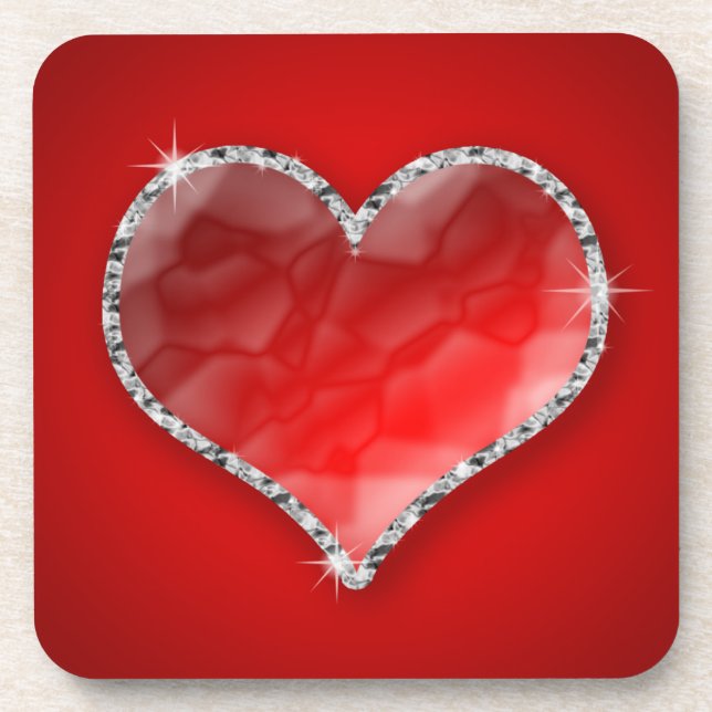 Dessous-de-verre Coeur cristal (Devant)