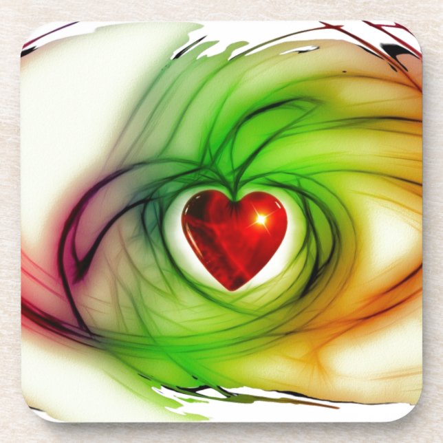 Dessous-de-verre Coeur d'art moderne, cadeaux motifs d'amour chic p (Devant)