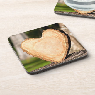 Dessous-de-verre coeur en bois