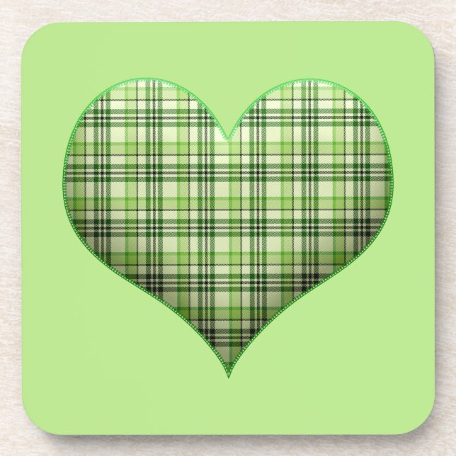 Dessous-de-verre Coeur feuilleté vert rétro St Patrick (Devant)