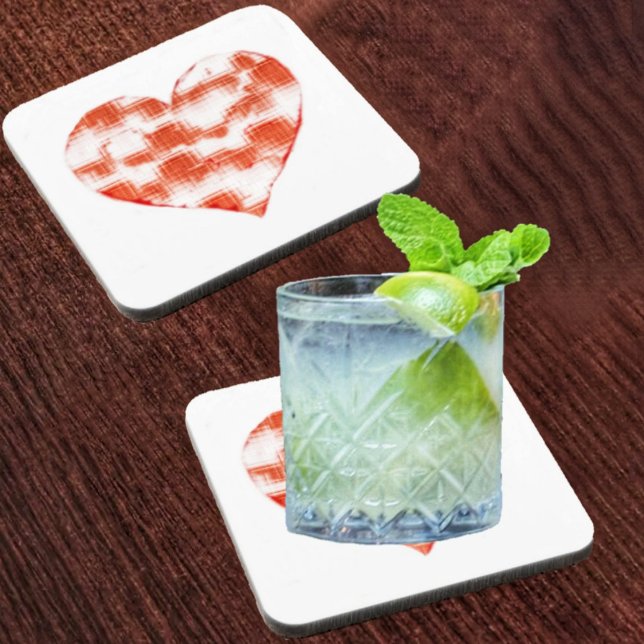 Dessous-de-verre Coeur marbré (These Marbled Heart Beverage Coasters, make a Nice gift!)