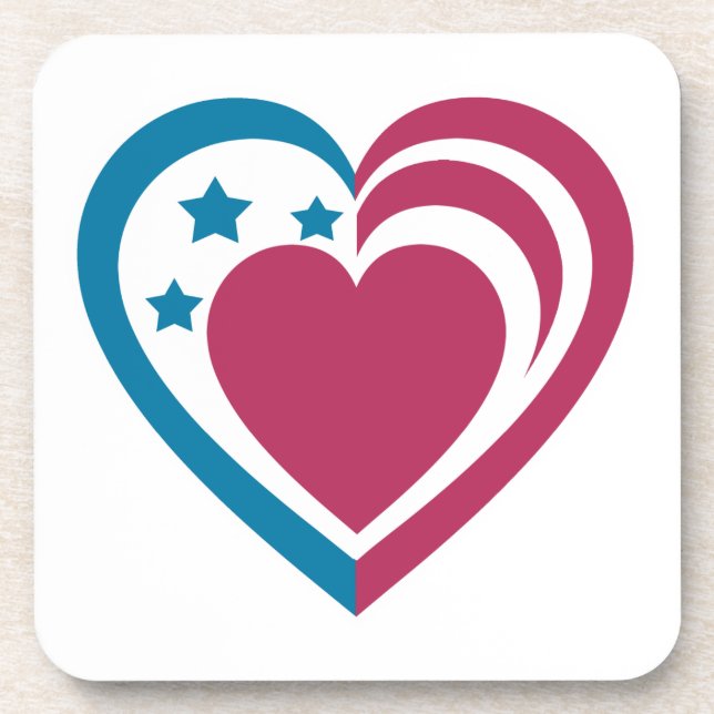Dessous-de-verre Coeur patriotique (Devant)