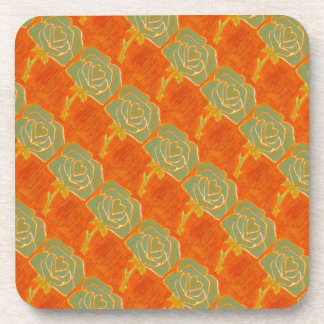 Dessous-de-verre "Coeur Rose #4 Motif Carrelé" Ensemble de Dessous