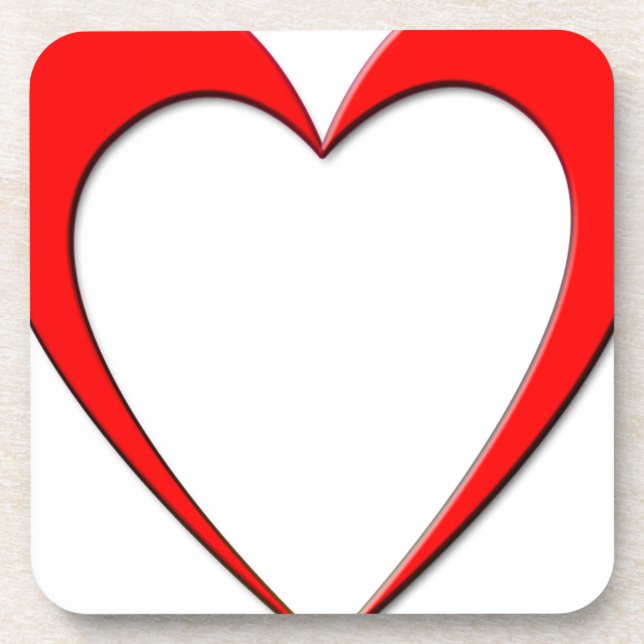 Dessous-de-verre Coeur rouge (Devant)