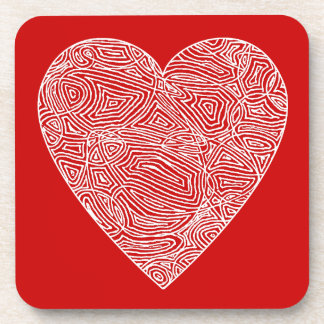 Dessous-de-verre Coeur roux