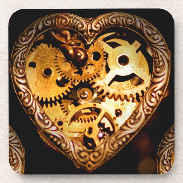 Dessous-de-verre coeur steampunk (Devant)