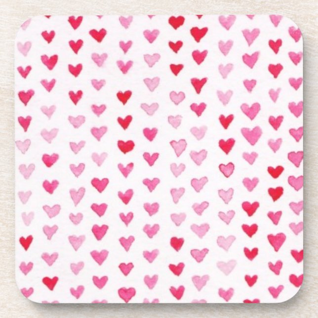 Dessous-de-verre Coeurs d'aquarelle (Devant)