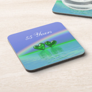 Dessous-de-verre Coeurs d'émeraude du 55e anniversaire