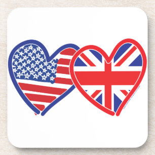 Dessous-de-verre Coeurs du drapeau américain Union Jack