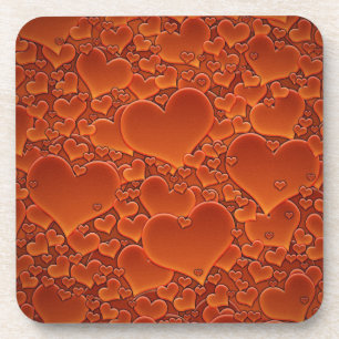 Dessous-de-verre Coeurs oranges