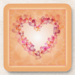 Dessous-de-verre Coeurs pastel romantique et formes abstraites desi