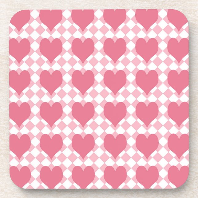 Dessous-de-verre Coeurs roses (Devant)