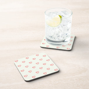 Dessous-de-verre Coeurs rouges Motif, mignonne, amour