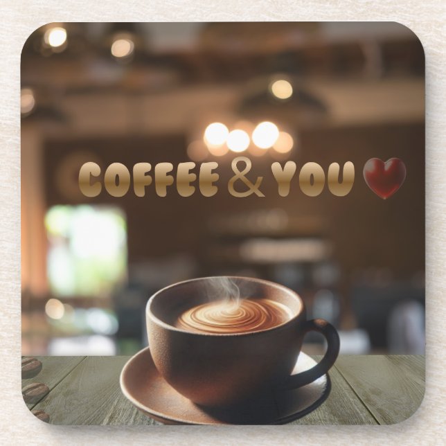 Dessous-de-verre Coffee & You – Cozy Café Aesthetic Hard Plastic  (Devant)