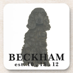 Dessous-de-verre Coker noir personnalisé Spaniel Beverage Coaster