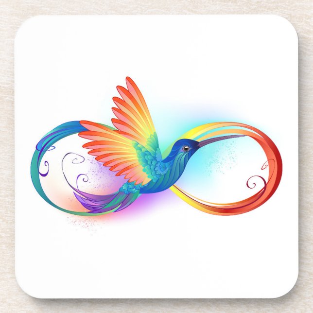 Dessous-de-verre Colibri arc-en-ciel avec symbole Infinity (Devant)