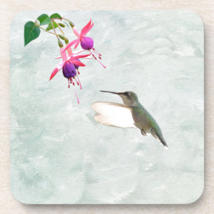 Dessous-de-verre Colibri et Fuschia