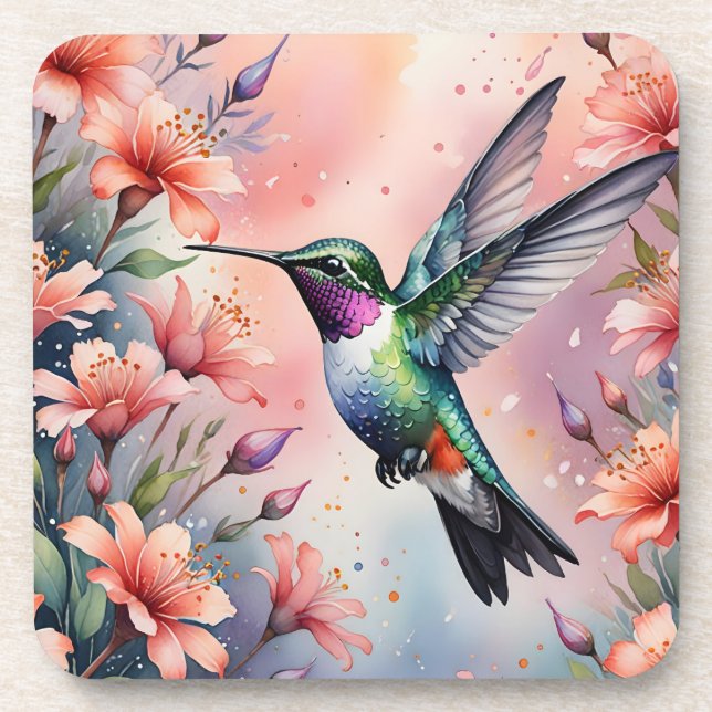 dessous de verre colibri floral (Devant)