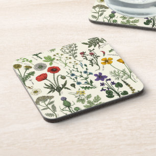 Dessous-de-verre Collage de fleurs sauvages