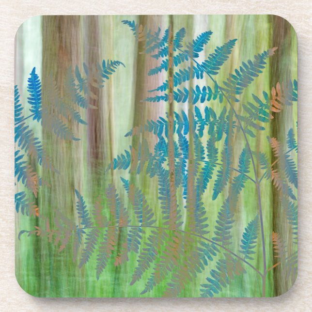 Dessous-de-verre Collage de fougères aigles et forêt | Seabeck, WA (Devant)