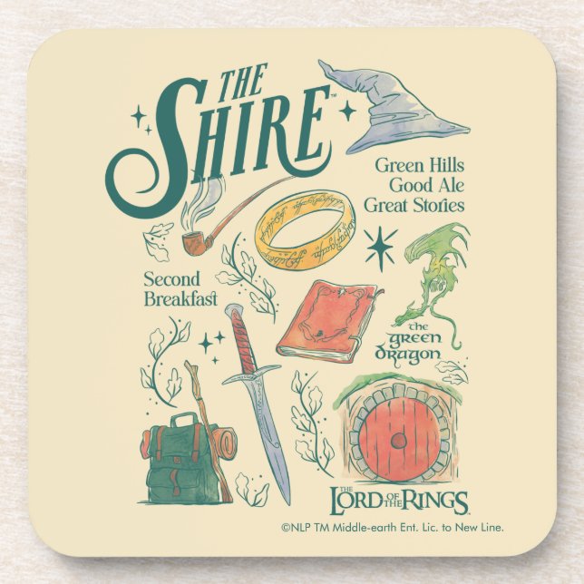 Dessous-de-verre Collage graphique aquarelle THE SHIRE™ (Devant)