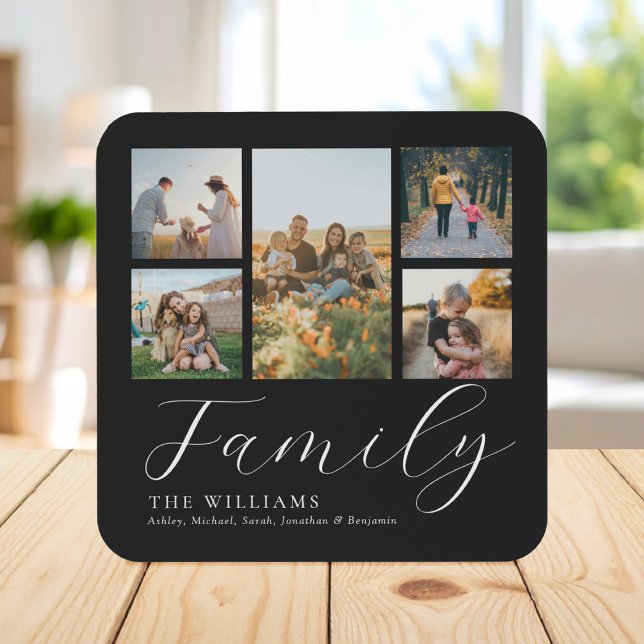 Dessous-de-verre Collection photo personnalisée moderne Famille de  (Créateur téléchargé)