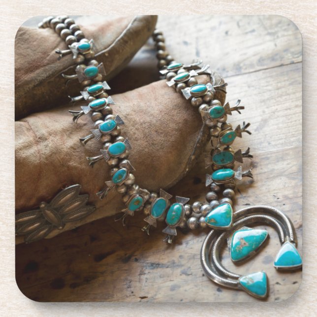 Dessous-de-verre Collier à vendre, Père Noël Fe, Nouveau-Mexique. É (Devant)