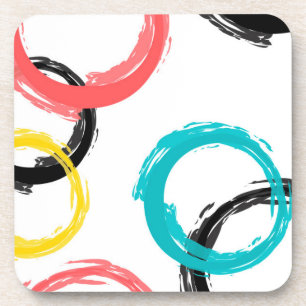 Dessous-de-verre Coloré, cool, moderne, tendance cercles de brosse