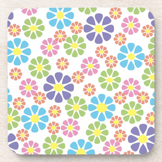 Dessous-de-verre Colorful floral art pattern design (Devant)