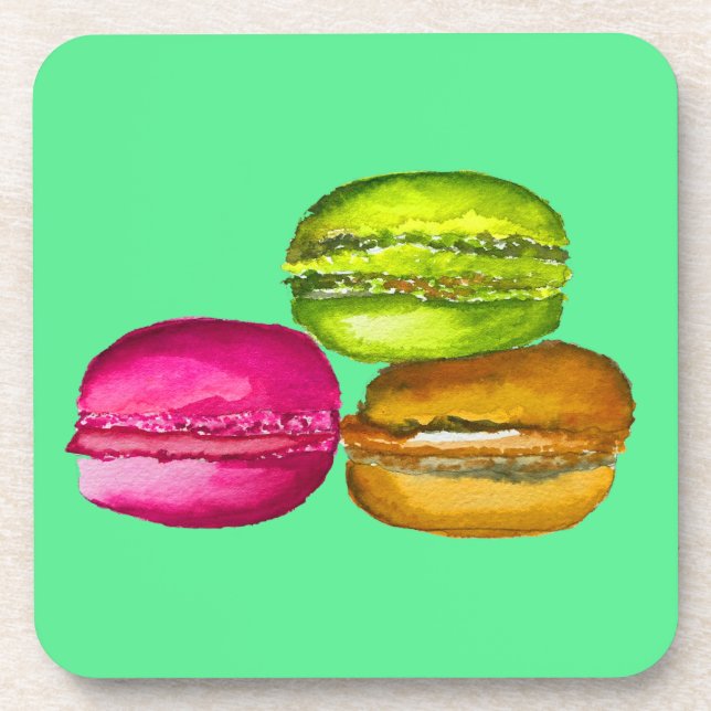 Dessous-de-verre Colorful Macarons watercolor art funky (Devant)