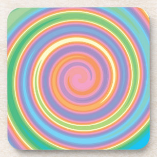 Dessous-de-verre Colorful psychedelic pinwheel swirl design