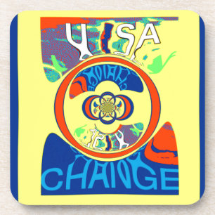 Dessous-de-verre Colorful USA Change : A Festive Design Art Print