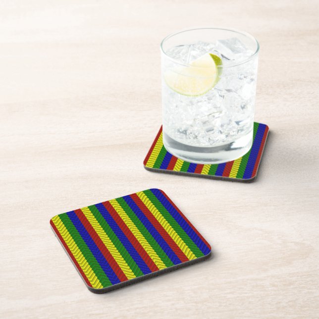 Dessous-de-verre Coloris primaires Herringbone (Côté Droit)