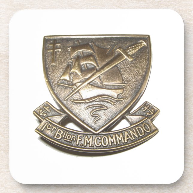 Dessous-de-verre Commando Kieffer - Insigne 1er BFMC (Devant)