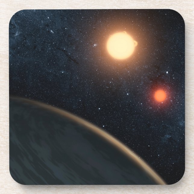 Dessous-de-verre Concept de l'artiste illustrant Kepler-16b. (Devant)