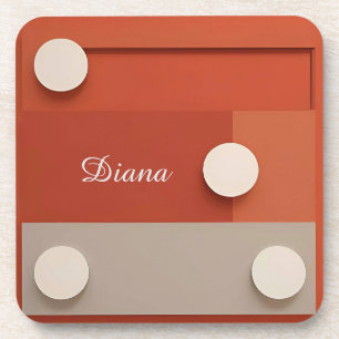 Dessous-de-verre Conception Abstraite Rouge Avec Formes Géométrique