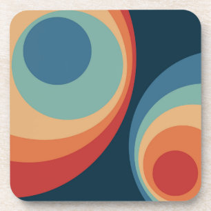 Dessous-de-verre Conception de cercles rétro colorés