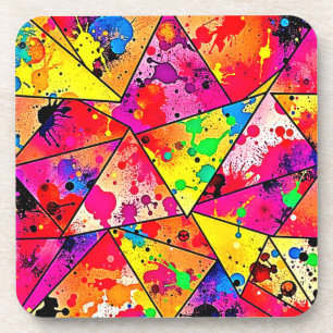 Dessous-de-verre Conception de chaos abstrait vibrant dévoilé