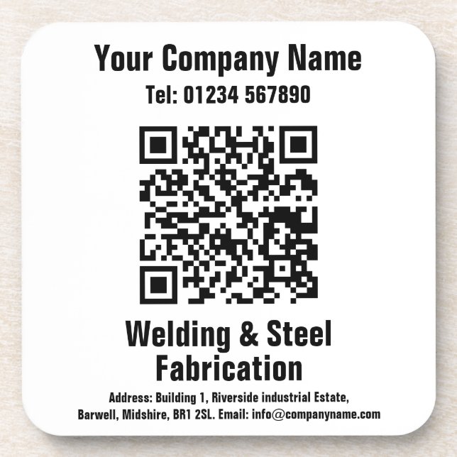 Dessous-de-verre Conception de code QR de soudure et de fabrication (Devant)