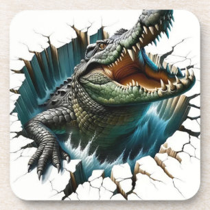 Dessous-de-verre Conception de crocodile 3D - Reptile réaliste