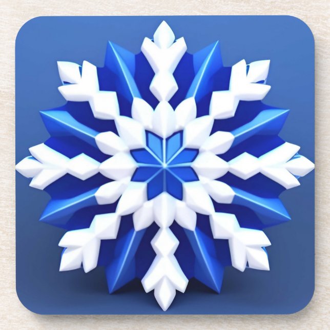 Dessous-de-verre Conception de flocon de neige blanc détaillé (Devant)