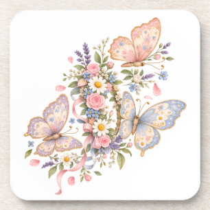 Dessous-de-verre Conception de jardin de papillon doux pour magique