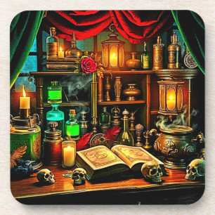 Dessous-de-verre Conception de la préparation mystique de nuit de l