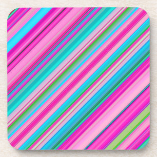 Dessous-de-verre Conception de motif à rayures arc-en-ciel vibrant